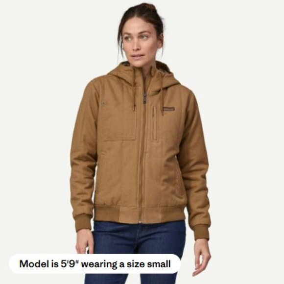 PATAGONIA Women's All Seasons Bomber Hoody Work Jacket - Coriander Brown - Picture 6 of 9
